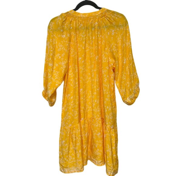 Natalie Martin Silk Mini Tunic Dress Floral Lightweight Pull-On Boho Cover-Up - Picture 6 of 11